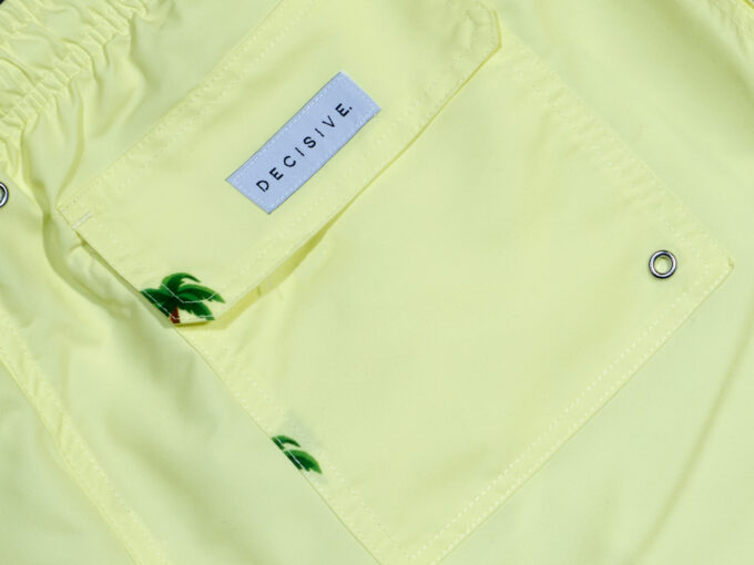 Palm Yellow Swim Shorts Pocket