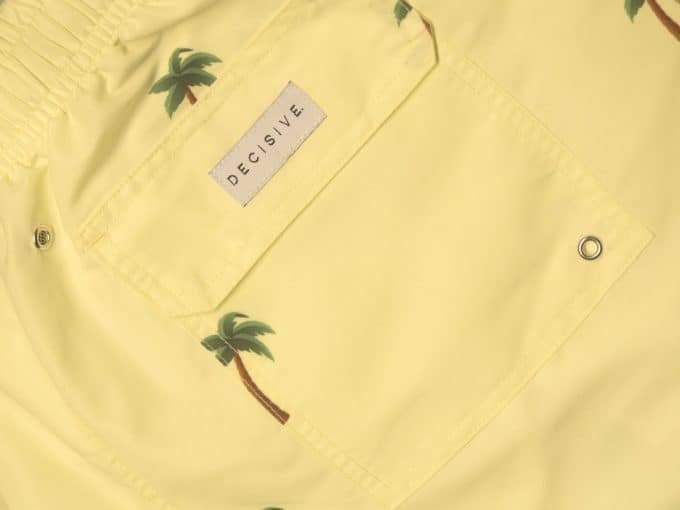 Palm Yellow Swim Shorts Pocket