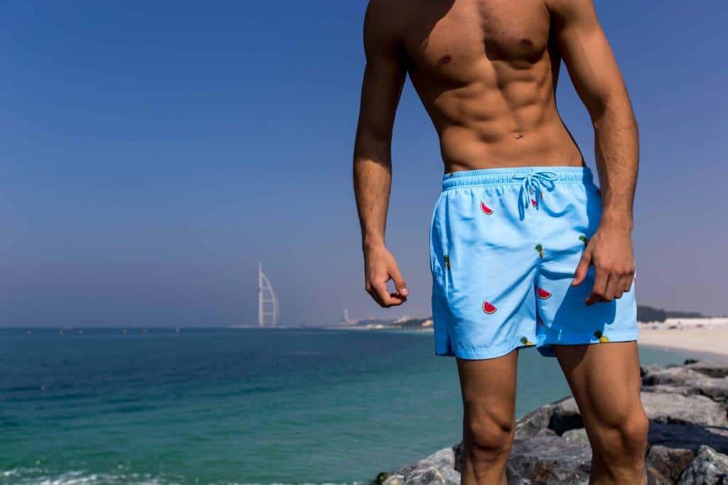 Light blue swim shorts