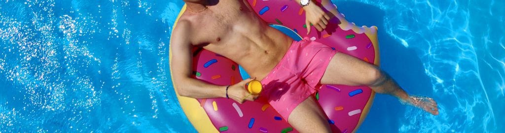 Pink designer swim shorts