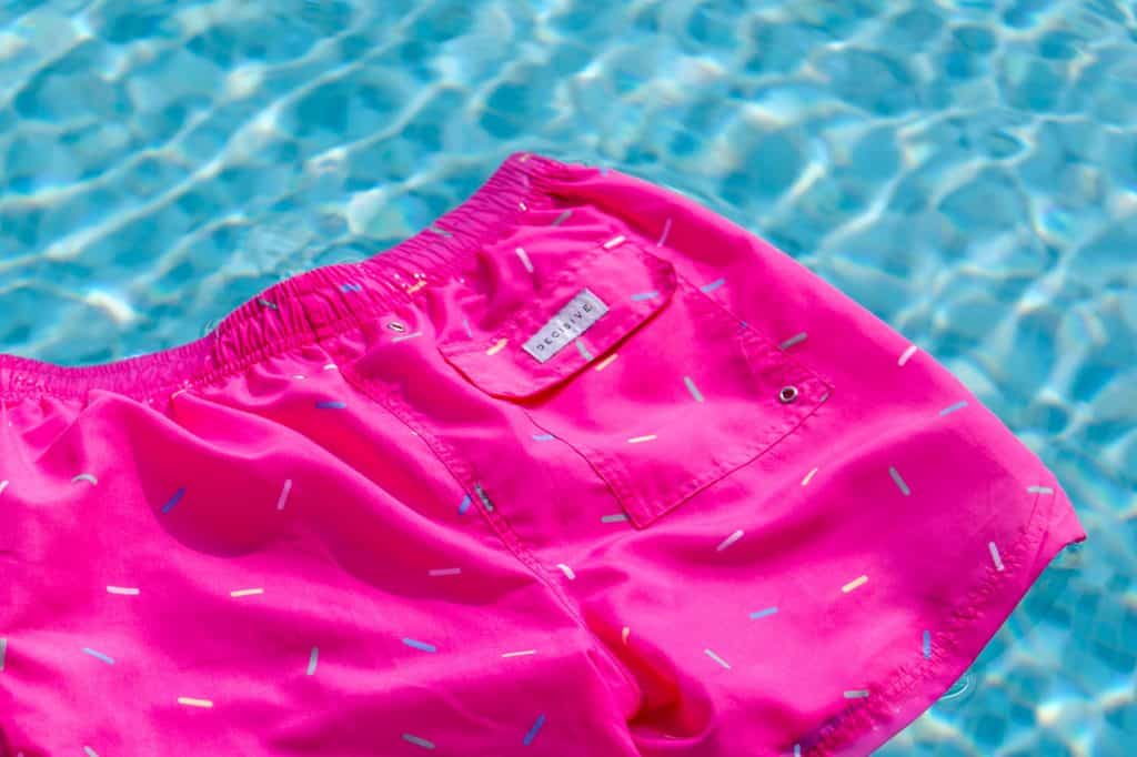 pink swim shorts