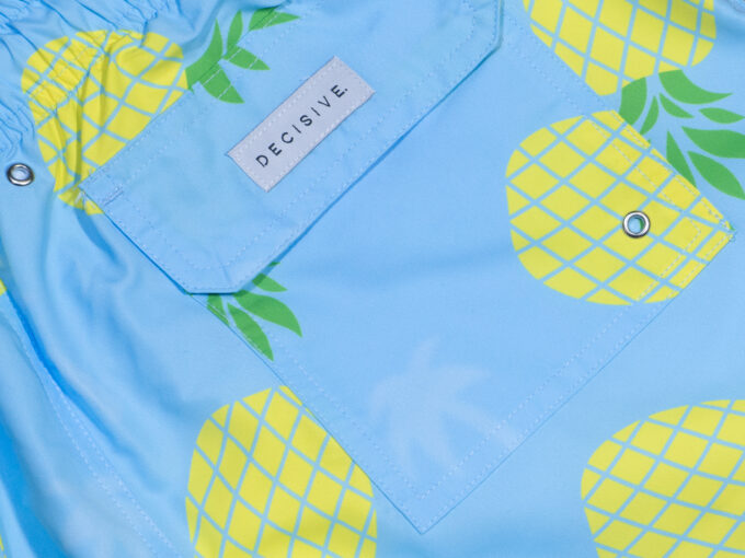 Pineapple palm blue pocket