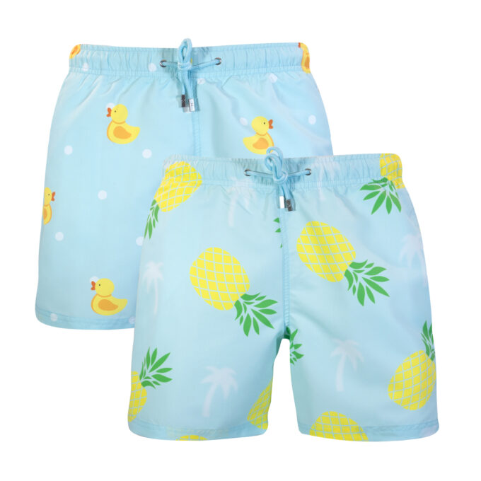 Mint pineapple palm ducks swim shorts