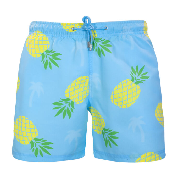 Pineapple Palm Swim Shorts Blue