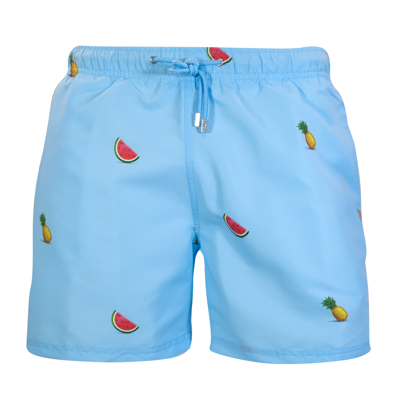 Blue pineapple watermelon swim shorts