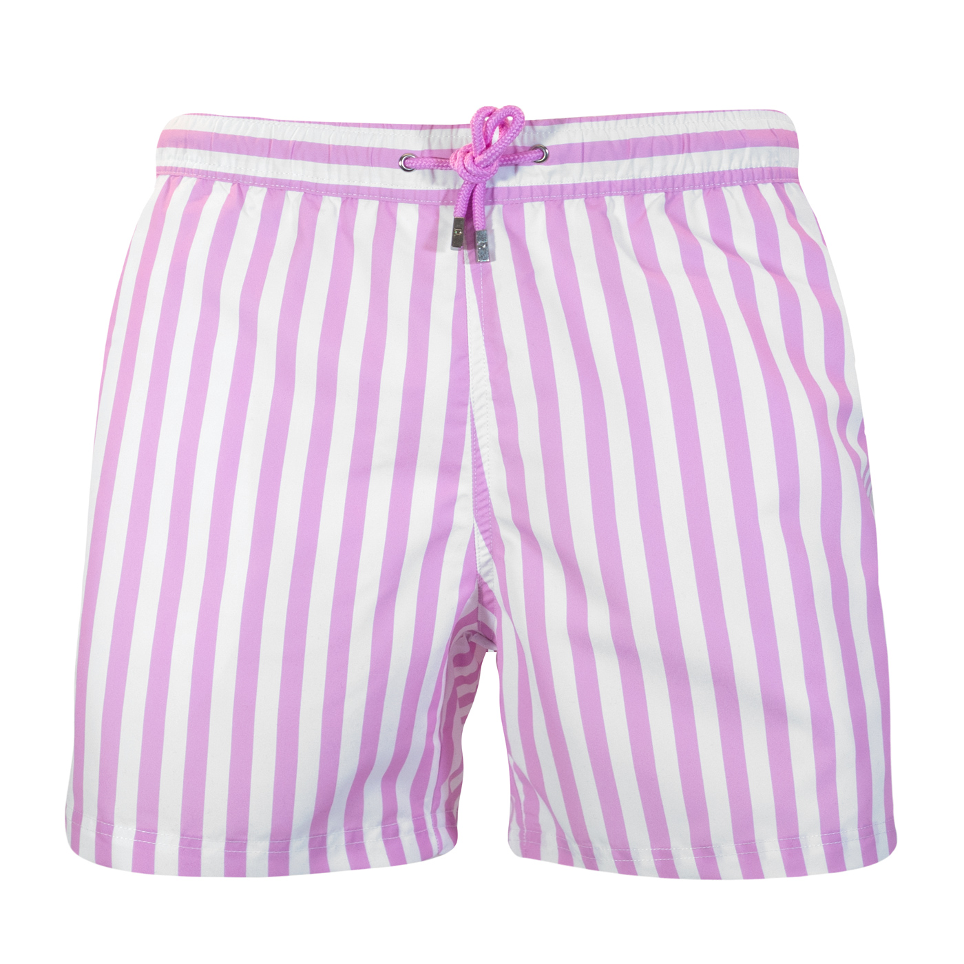 Pink striped swim shorts