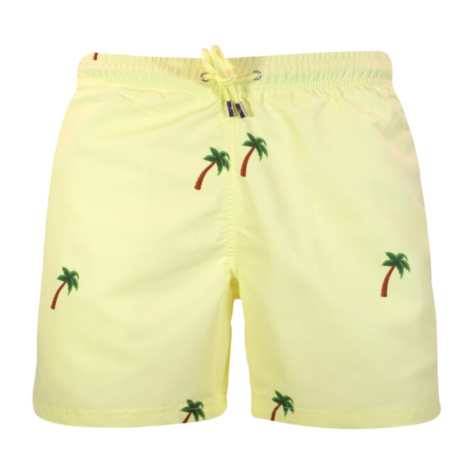 Yellow palm swim shorts