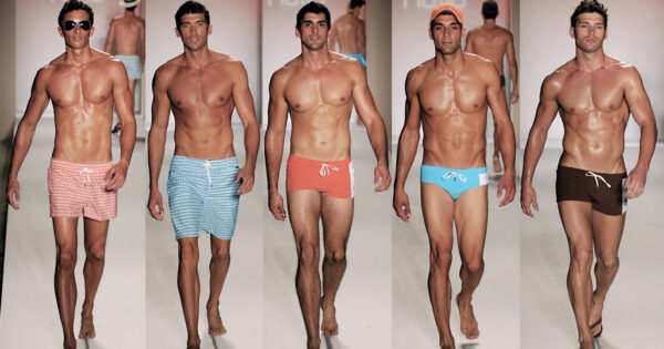 different types of mens swim trunks