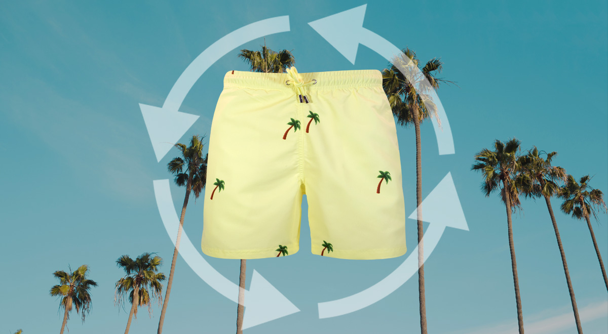 Recycled swim trunks