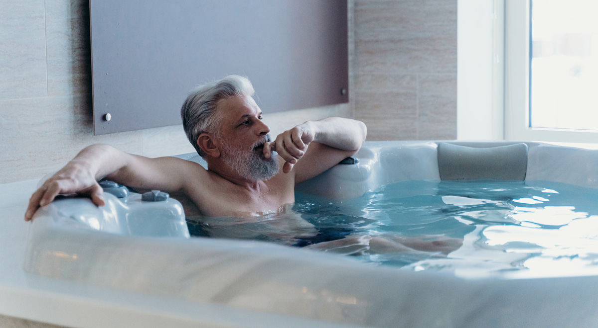 Swim trunks in jacuzzi and hot tub