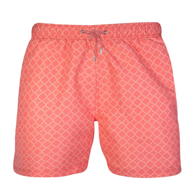 Coral swim trunks