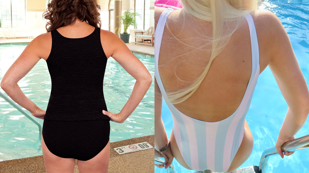 Closed back vs. open back swimsuits