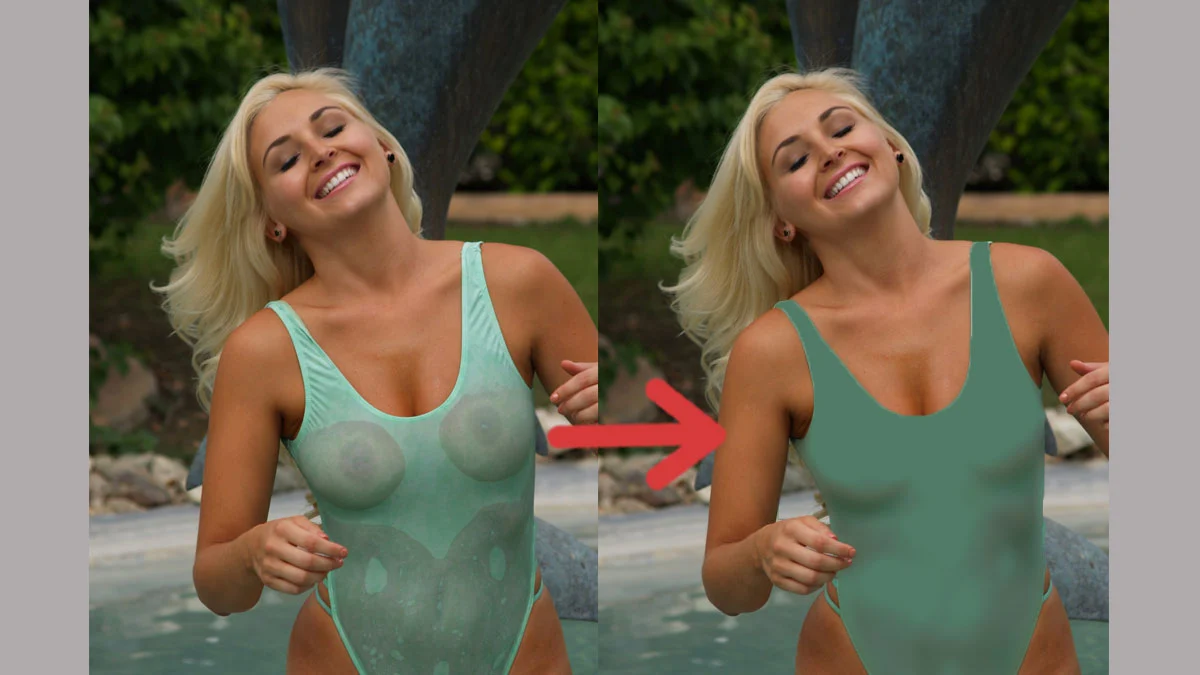 Fix a see-through swimsuit