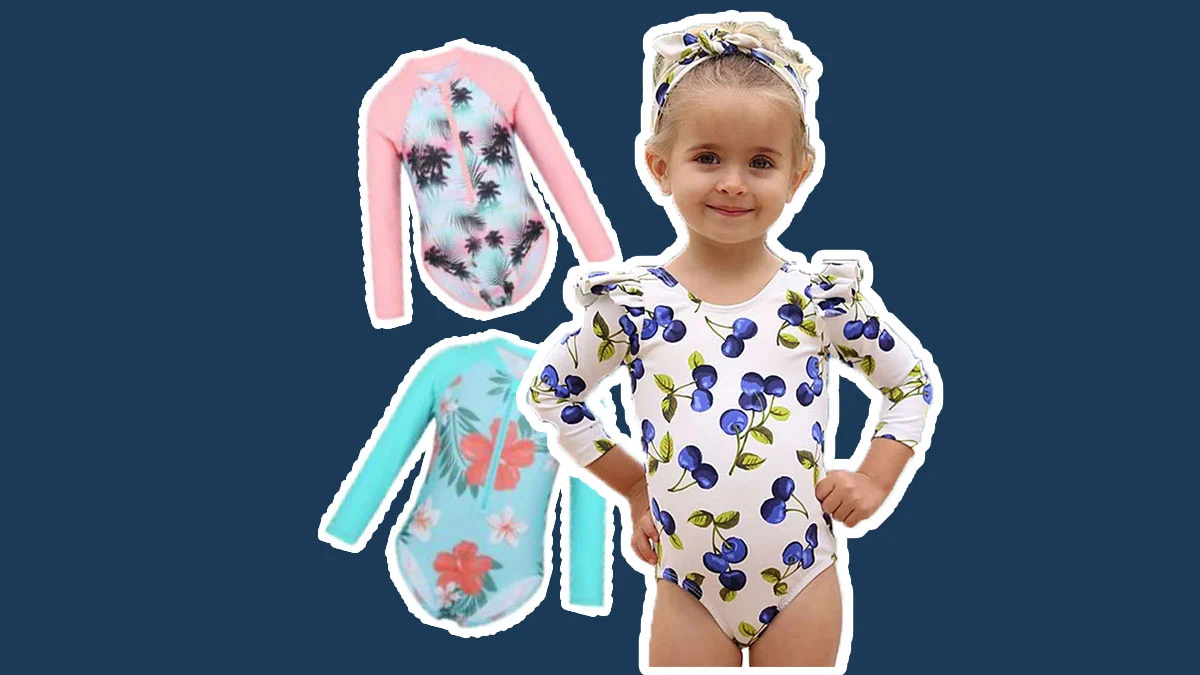 Long sleeve swimsuit for babies